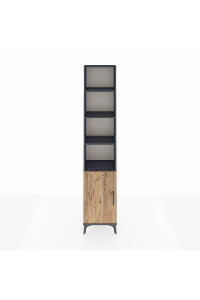 Dienni Arges Dolap 5 Raflı Tek Kapaklı 44x30x221 Antrasit-Çam