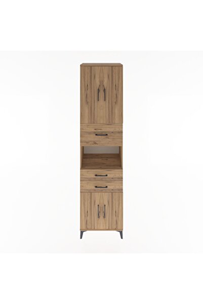 Dienni Hyperion Dolap 3 Raflı 3 Çekmeceli 4 Kapaklı 60x44x243 Çam-Çam