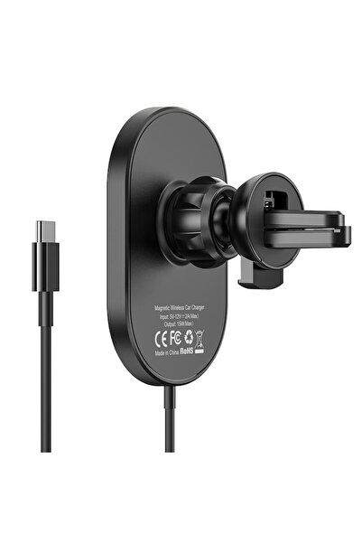 Hoco Suport auto cu încărcare MagSafe 15W, Grilă de ventilație - Puternic (CA90) - Negru