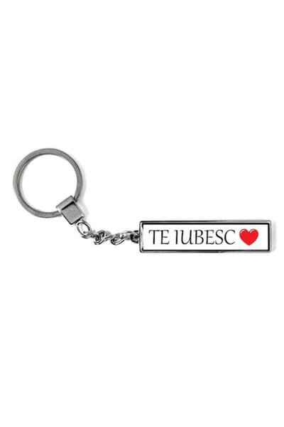 OEM Breloc metalic AUTO cu mesajul „Te iubesc”, Betaprint, argintiu