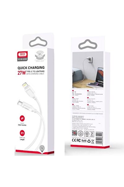 Xo Cable for Data and Charging (NB-Q236A), USB-C to Lightning, PD27W, QC3.0, Braided, 1m, White
