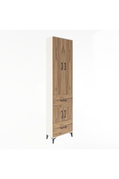 Dienni Arges Dolap 5 Raflı 2 Çekmeceli 4 Kapaklı 60x30x243 Aytaşı-Çam