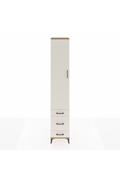 Dienni Hyperion Dolap 5 Raflı 3 Çekmeceli Tek Kapaklı 44x44x243 Çam-Aytaşı