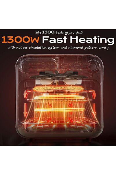 CONOYAR 16L Convection Digital Air Fryer Oven, 18-in-1, 1300W, White