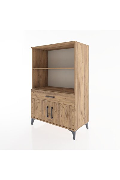 Dienni Hyperion Dolap 2 Raflı Tek Çekmeceli 2 Kapaklı 88x44x134 Çam-Çam