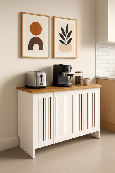 bangu Petek Üstü Kahve Köşesi Dolabı ( 120 cm ) Çok Amaçlı Raf ( Derinlik 47 cm ) BKDM002