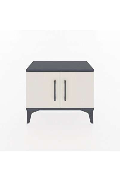 Dienni Arges Komodin Tek Raflı 2 Kapaklı 60x30x48 Antrasit-Aytaşı