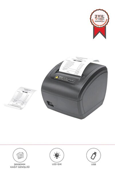 Torima Termal Yazıcı Adisyon Fiş Barkod Etiket Pazaryeri Uyumlu TRP-838X Siyah
