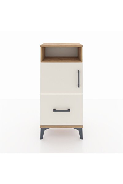 Dienni Arges Komodin 2 Raflı Tek Çekmeceli 2 Kapaklı 44x30x96 Çam-Aytaşı