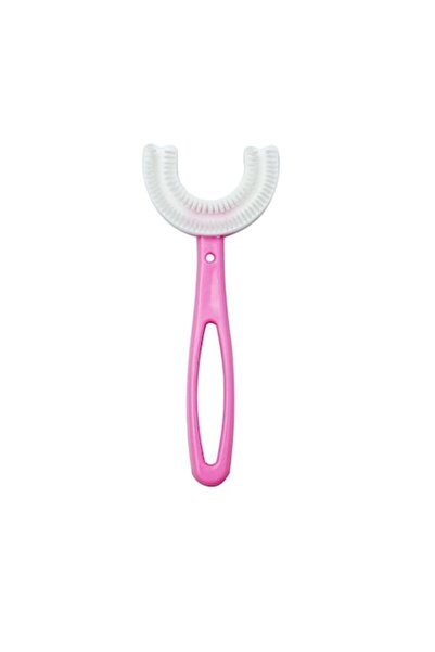 SMARTECH Toothbrush for kids, 2-7 years, U-shape, silicone, 360 brushing and gum cleaning, Pink