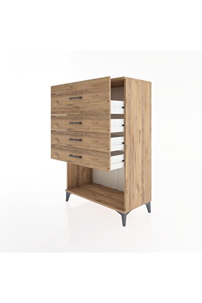 Dienni Hyperion Dolap 4 Çekmeceli 88x44x134 Çam-Çam