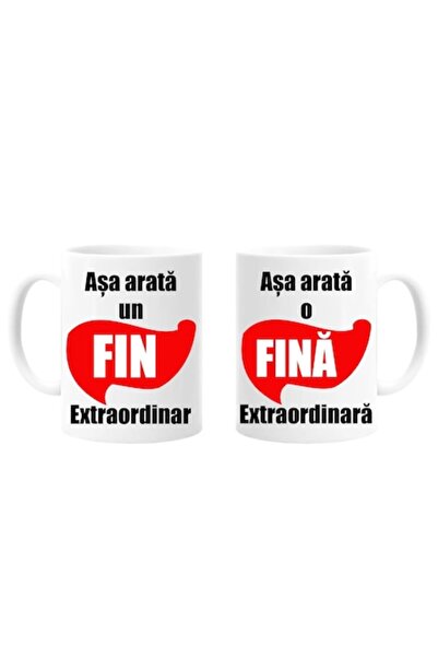 OEM Set 2 căni personalizate pentru fini cu mesaj, model roșu, Betaprint, 330...