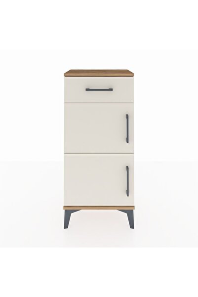 Dienni Arges Komodin Tek Raflı Tek Çekmeceli 2 Kapaklı 44x30x96 Çam-Aytaşı