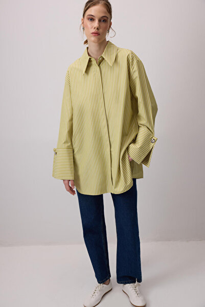 Touché Privé GENİŞ MANŞETLİ ÇİZGİLİ GÖMLEK