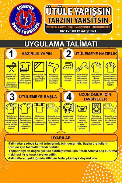 Embory Ütü ile Yapışan Arma Yama, Karışık Set-3 (9 ADET) Ütüyle Yapışan Nakış Dokuma Aplike Patch