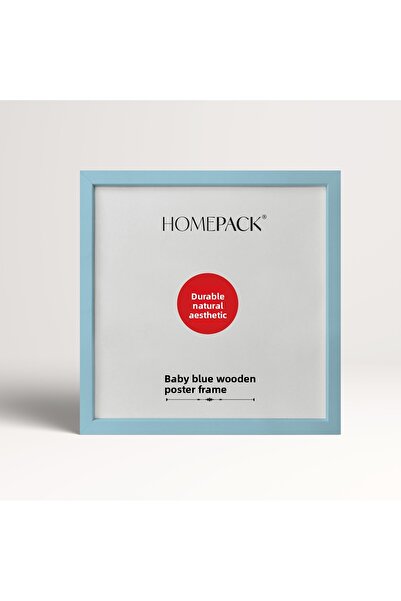 HOMEPACK 30X30 cm Light Blue Wooden Framed Poster Frame, 3 Pieces Blank Frame, Lightblue-Frame-30X30