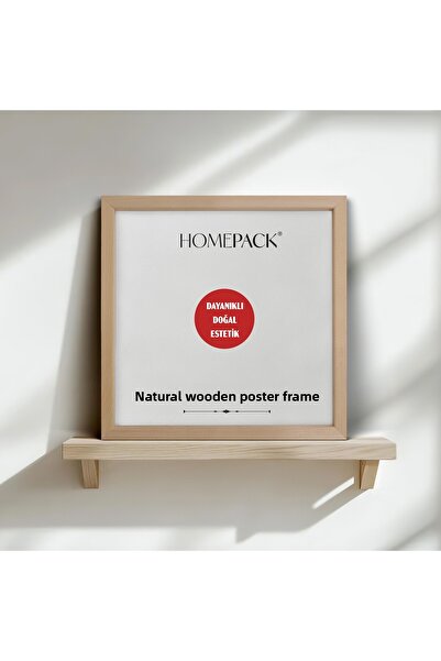 HOMEPACK 30X30 cm Natural Wood Framed Poster Frame, Blank Frame, Wood-Frame-30X30