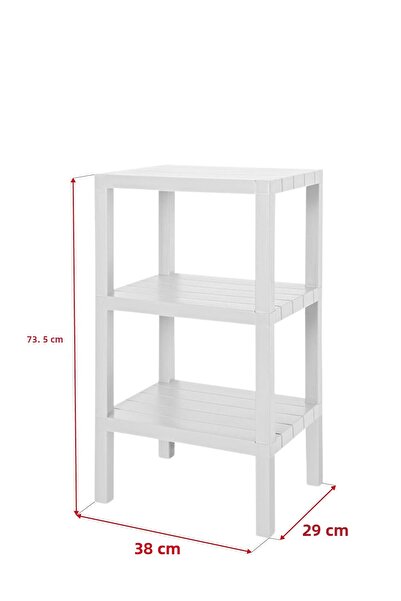 Depa 3 Tier White Shelf Bookcase & Bathroom Organizer 73.5 cm