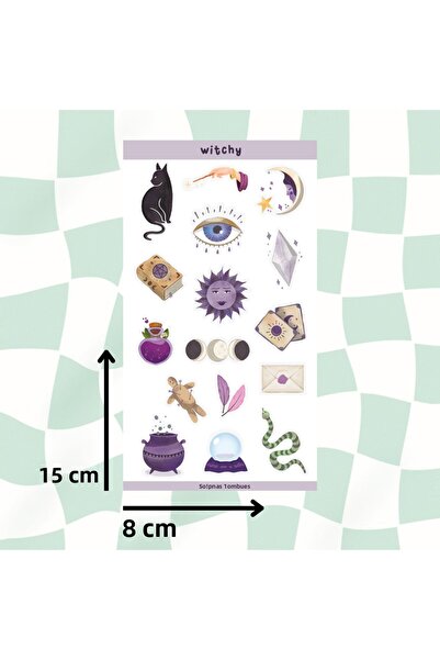 Songwol Studios Autocolant cu tematică de vrăjitoare, decal, bullet journal, ...