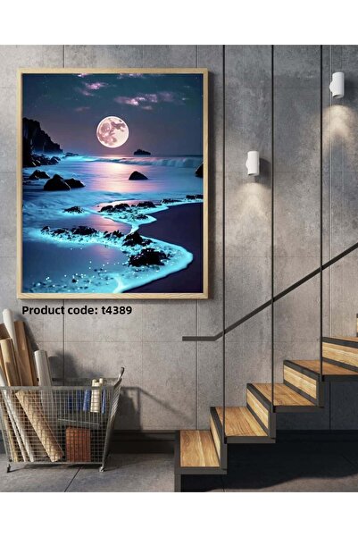 Dialands Mozaik Full Moon and Mystic Sea 50X65Cm Dialands Diamond Mosaic Painting