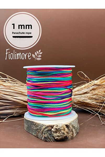 Fiolimore خيط المظلة 1 مم ألوان مختلطة الجودة الأولى (1 لف 100 متر) خيط سوار ...