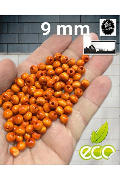 Artdeco 6 mm Orange Wooden Beads (25 Grams or 175 Pieces) Hole Diameter 2mm Macrame Jewelry Bracelet