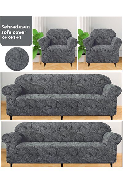 StarMall Set huse pentru canapea Set huse pentru canapea extensibilă 3 3 1 1 ...