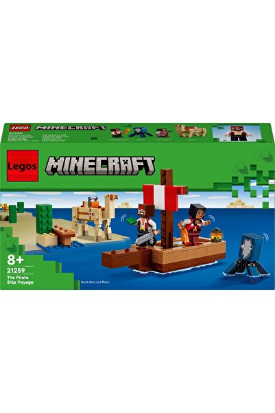 LEGO ® ماينكرافت ® مجموعة بناء لعبة إبداعية لسفينة القراصنة 21259 - للأعمار 8 سنوات فما فوق (166 قطعة)