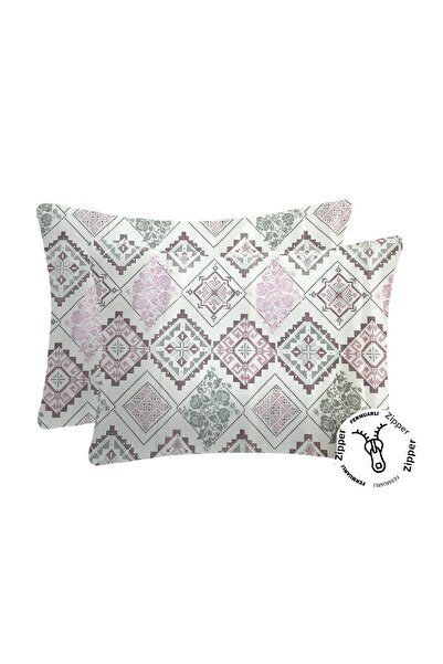 Lief Home Ranforce Fabric Hidden Zippered Pillow Case 50x70 (2 Pieces)