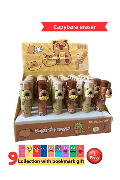 Pembe Pasaj Eraser - Capybara Stick Eraser - Push Eraser