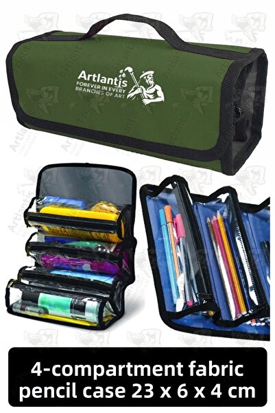 Artlantis Несесер за моливи с 4 отделения, 1 брой, четирисекционен органайзер...