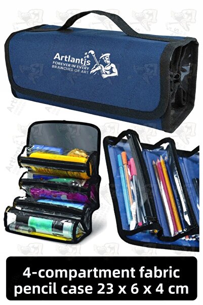 Artlantis Несесер за моливи с 4 отделения, 1 брой, четирисекционен органайзер...