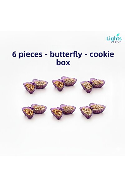 LUCES DESİGN 6 Pieces Butterfly Snack Bowl - Acrylic Snack Bowl with Butterfl...