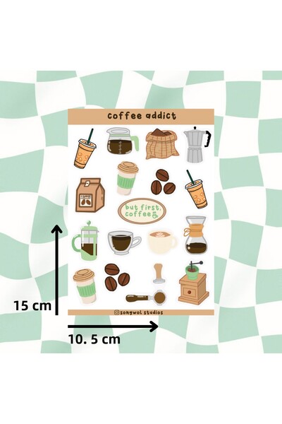 Songwol Studios Autocolant tematic pentru băutor de cafea dimensiune A6 - Dec...