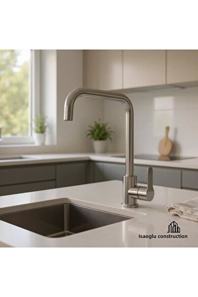 İSAOĞLU YAPI صنبور المطبخ إينوكس اللون بالوعة الحنفية صنبور المطبخ بالوعة الحنفية
