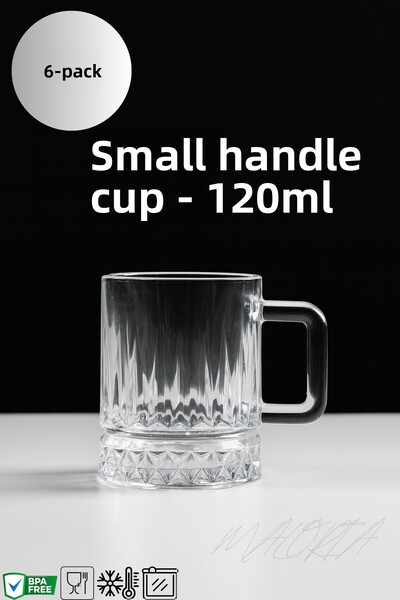 Maloria Eliza Coffee Side Cup with Handle |   120ml - Pack of 6