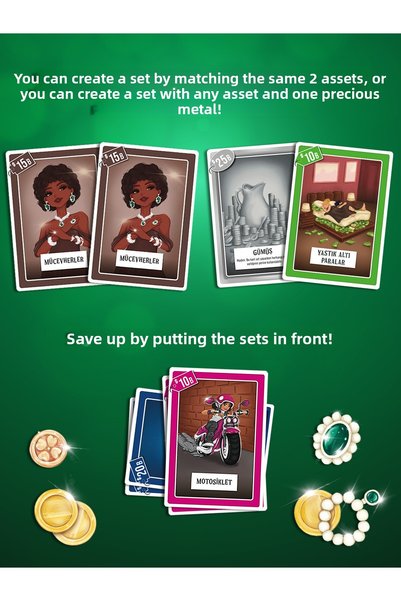Kuzgun Games Diamond Hands Card Game Box Game Friend Family Game