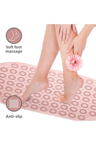 ALBBEK Massage Bath Math Non-Slip Pink Color Massage Model Bath Mat A-142