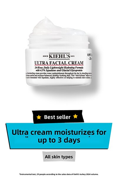 Kiehl's Deeply Hydrating Daily Cream for All Skin Types, Lasting up to 24 Hou...