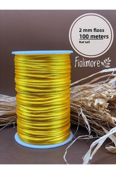 Fiolimore Snur de 2 mm Culoare Galben (Coada de șobolan) (1 bobină 100 metri)...