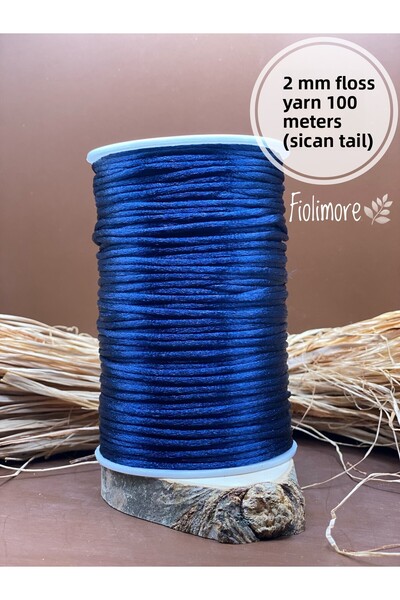 Fiolimore Snur de 2 mm Culoare bleumarin (Coada de șobolan) (1 bobină 100 met...