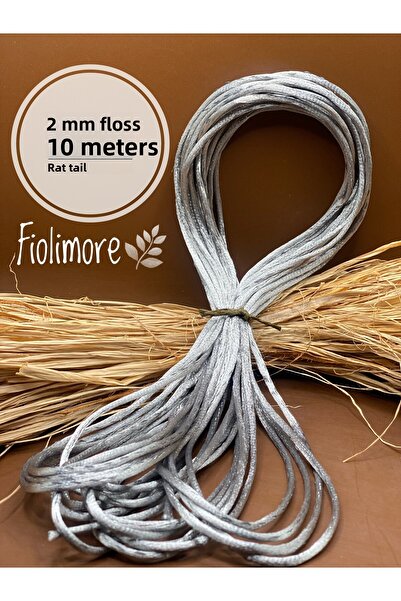 Fiolimore Snur de culoare gri (Coada de șobolan) 2 mm 10 metri Snur pentru bi...