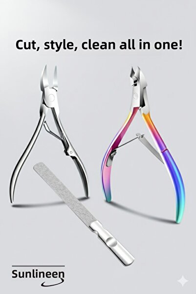 Transformacion طقم مانيكير من الفولاذ المقاوم للصدأ مكون من 3 قطع - مقص أظافر...