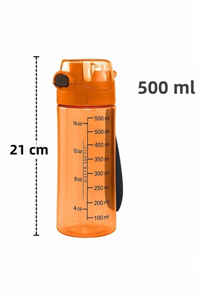MEDUSHOP 500 ml - Leak-Proof, Drip-Free Water Bottle for School, Workplace, Gym, Orange