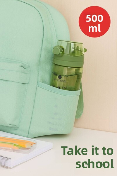 MEDUSHOP 500 ml - Leak-Proof, Drip-Free Water Bottle for School, Workplace, Gym, Green