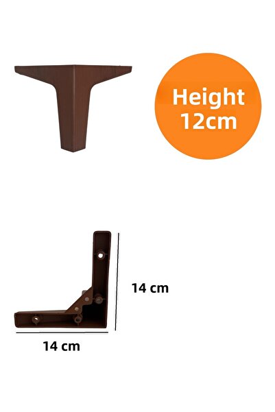 HOMDEP Canapea Fotoliu Unitate TV Consolă Înălțire Paris Model Picior din plastic Nuc 12cm 6 buc