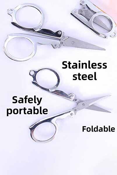 Ganjem Foldable Scissors Stainless Steel Handwork Tailor Sewing Thread Cutting Scissors Multi-Purpose Mini Cutter Tool