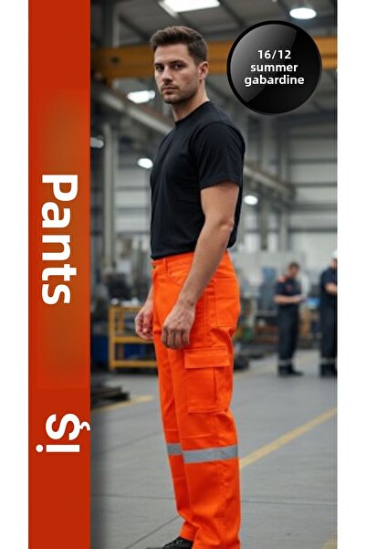 Selçuklu Plus 16/12 Gabardine Summer Worker's Pants Single Reflector Workwear Trousers