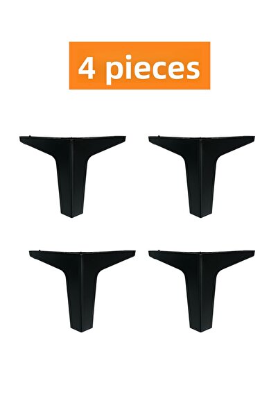 HOMDEP Canapea Fotoliu Unitate TV Consolă Înălțire Paris Model Picior din plastic Negru 12cm 4 buc.