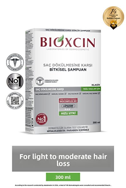 Bioxcin Classic Shampoo for Oily Hair 300 ml - Genesis Hair Loss Shampoo Oily Hair